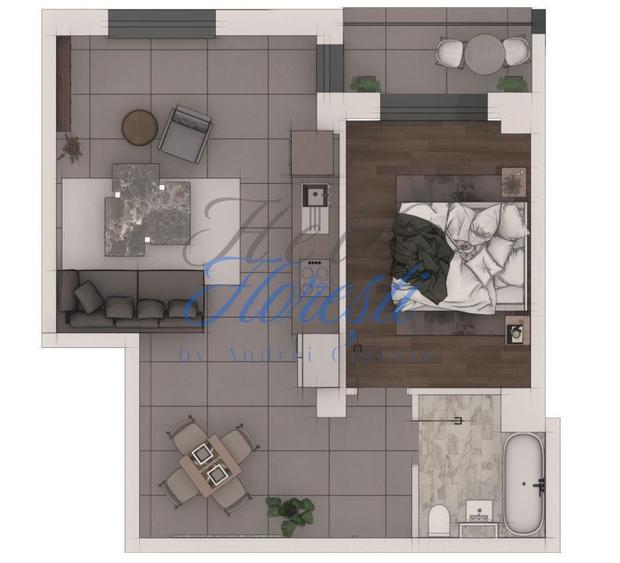 Apartament 2 camere, 55,81mp, ansamblu NZEB, zona Terra - 3