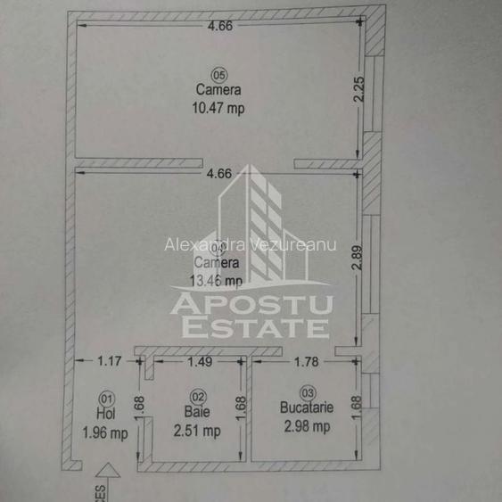 Apartament cu 2 camere, parter inalt, zona Sagului Apartament cu 2 camere, parter inalt, zona Sagului