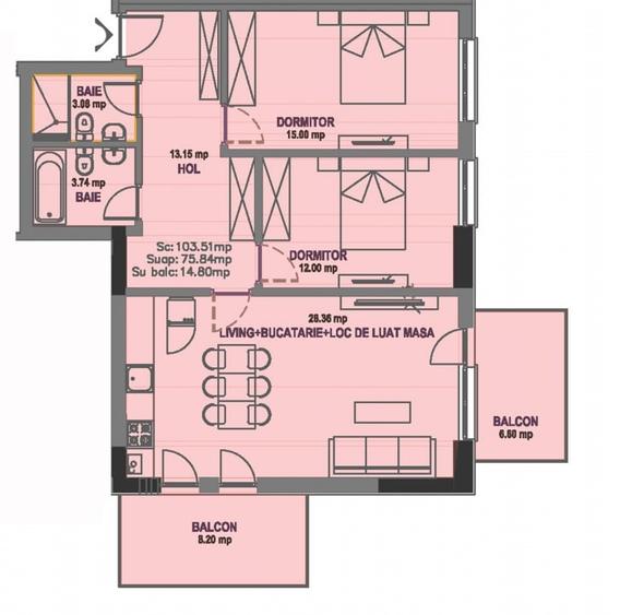 Apartament 3 camere incalzire in pardoseala plus loc de parcare - 9