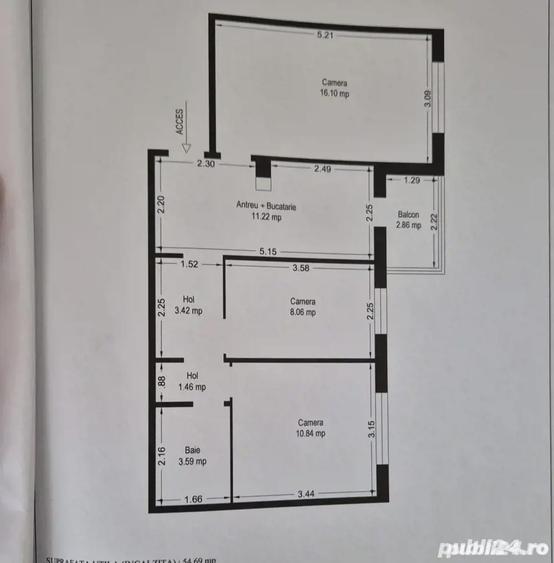 Apartament 3 camere Aradului decomandat amenajat centrala proprie clima - 3