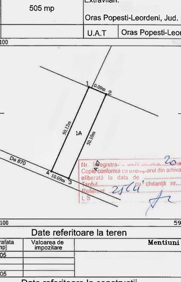 Teren Construcții intravilan de 662 mp, în Popești-Leordeni