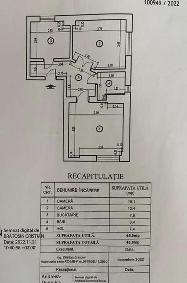 Apartament cu 2 camere 45,90 mp - parcul Carol - 11
