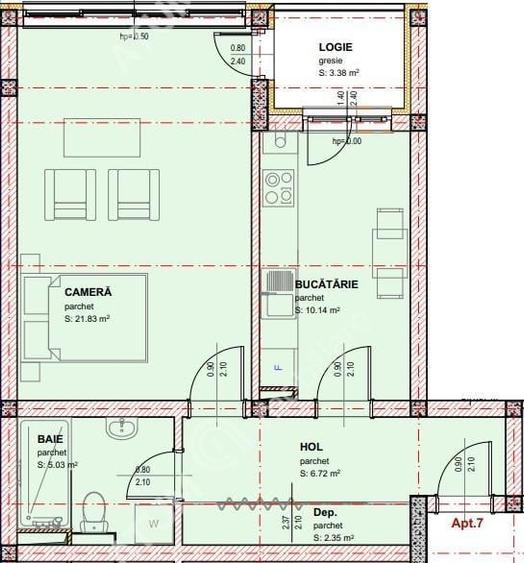 Garsoniera decomandata balcon loc parcare zona Brana din Selimbar - 2