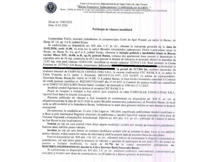 Apartament 2 camere, etaj 4, Buzau _ Licitatie 24 02 2026 - 3