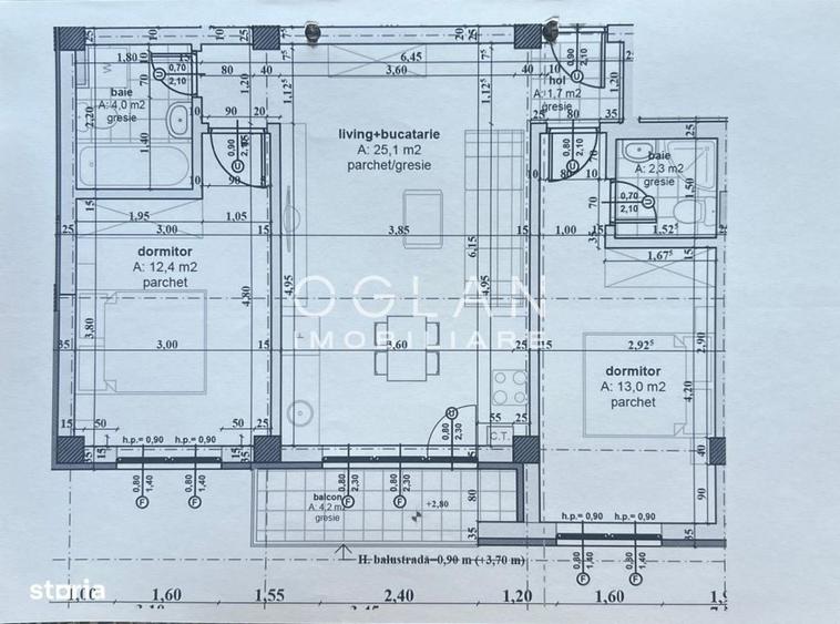 Apartament cu 3 camere în Central