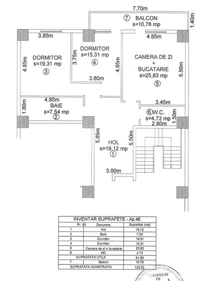 Apartament 3 camere - 2 bai - 92 mp - et. 3 - Mihai Viteazu - 10