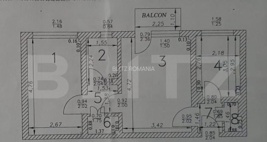 Apartament 2 camere, 48 mp, zona Garofitei