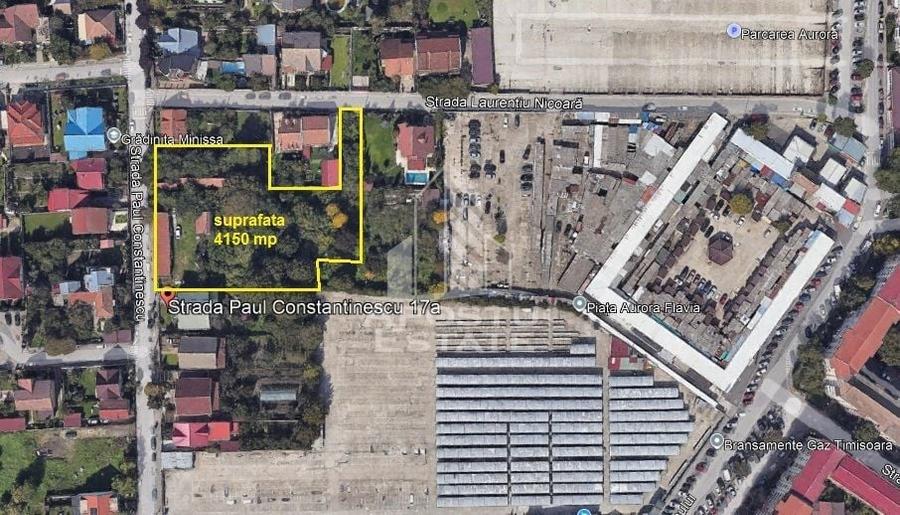 Teren 4150 mp, zona Damboviata - Piata Flavia, Timisoara, COMISION 0%. - 1