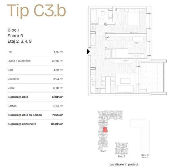Apartament 3 camere - Drumul Taberei - Comision 0 - 3
