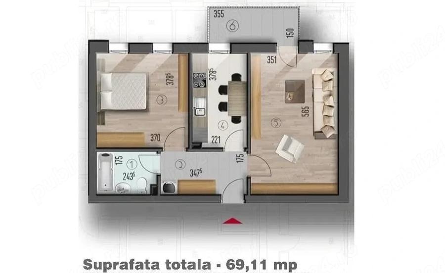 Apartament cu 2 camere decomandat în Metalurgiei