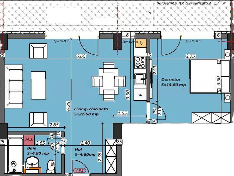 Bloc Finalizat 2 camere cheie 75 mp Campus Aurel Vlaicu 305E - 7