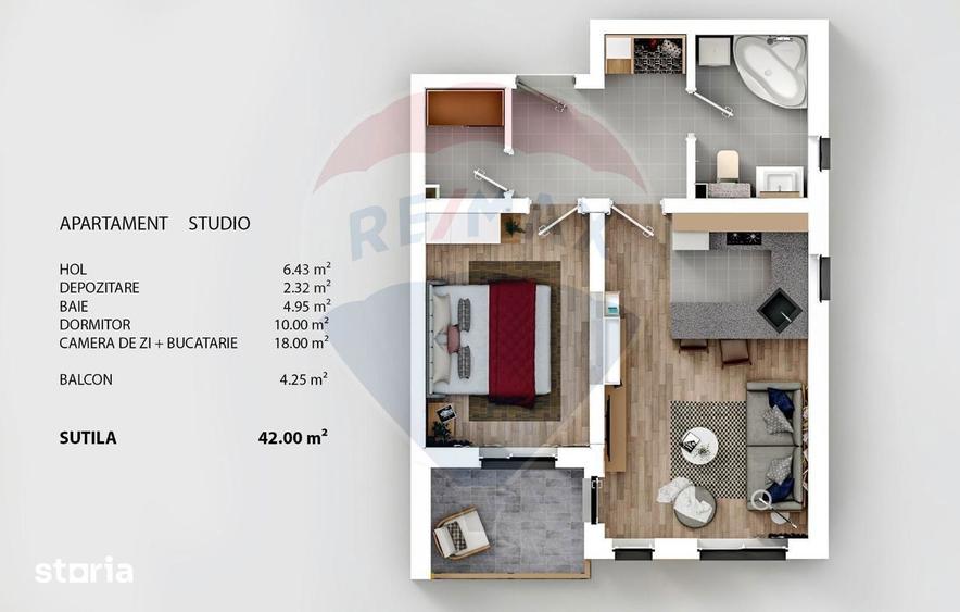 Apartament Studio 42 mp Sanpetru-Brasov Comision 0 - 16
