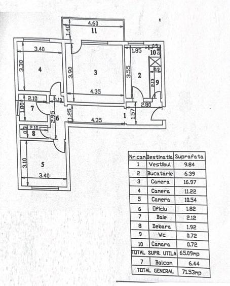 Titulescu - Piata Victoriei - Str Dr. Iacob Felix - 3 camere decomandat - 10