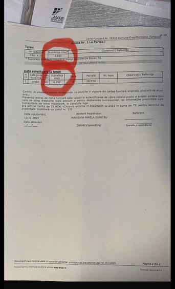 Vand Teren 7000mp/ Tartasesti - Baldana langa Gara/ SCHIMB 6 / Mp - 1