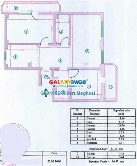 Vanzare apartament 3 Camere 97 mp metrou Costin Georgian - 5