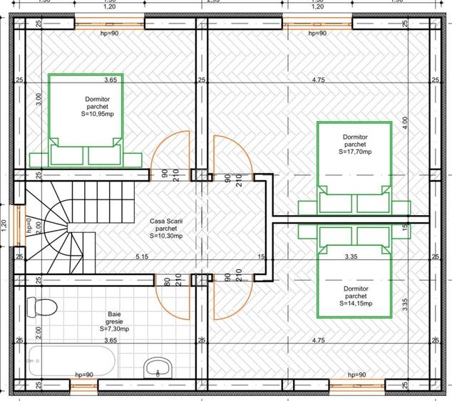 Casa noua, P+E, 5 camere, 2 bai, terasa, teren 400mp, in Lilieci, strada Rozelor - 18