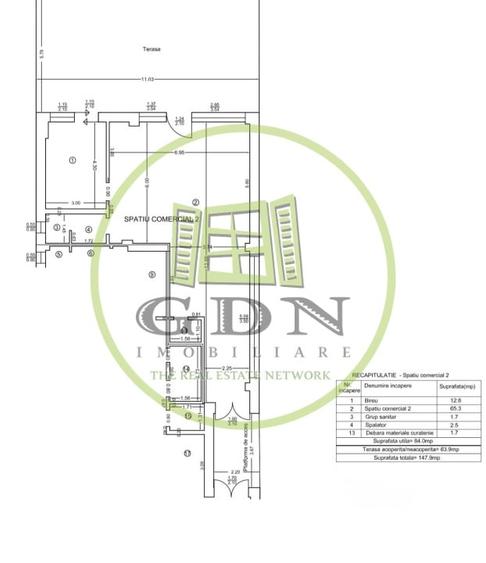 Spatiu comercial, 84 mp + terasa de 64 mp, Cartier 1 Mai, Zona Medicina Veche - 1
