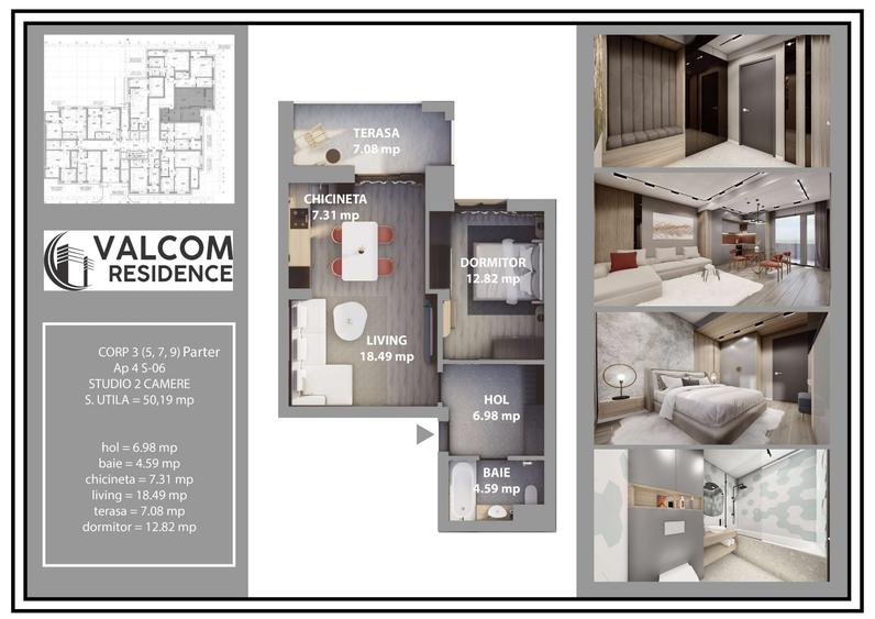 Valcom Residence Bartolomeu, Studio 2 camere, terasa 7.08 mp, Comision 0% - 5