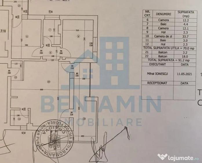 3 camere - 91.2mp - etaj 1 - parcare - bloc nou - Romanes... - 10