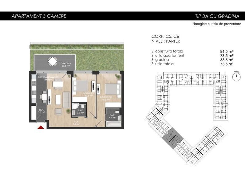 3 camere cu Gradina Sectorul 1: Atria Urban ResortZona Mall Colosseum - 18