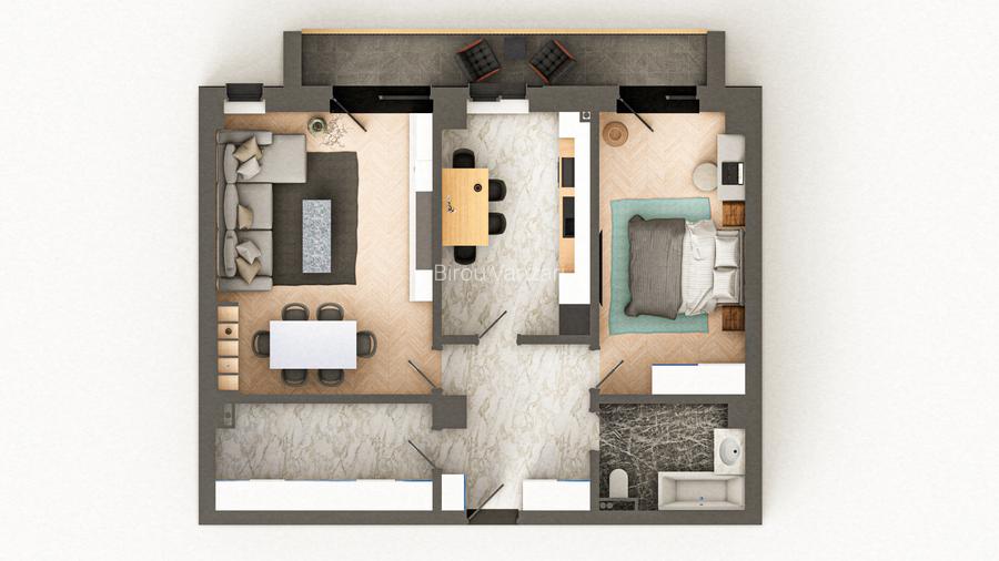 BRAUS CONFORT - Apartament Tip F – 2 Camere Decomandat BRAUS CONFORT - Apartament Tip F – 2 Camere Decomandat