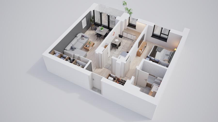 Apartament 2 camere, cartier privat cu zone verzi si parc propriu - 6
