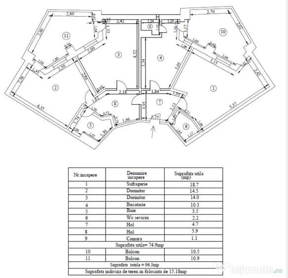 Apartament la Hexagoane pe faleza Dunarii - 1