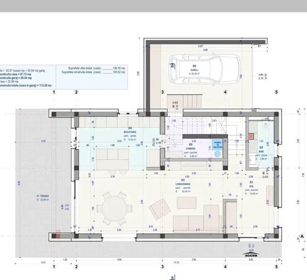 Casa individuală 4 camere in Chinteni, teren 700 mp, utili 157 mp - 1