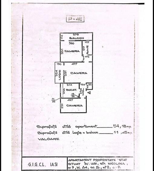 Apartament cu 3 camere în Podu Roș