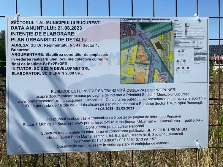 DE VANZARE Teren 1,525mp SISESTI / Drumul Regimentului - 14