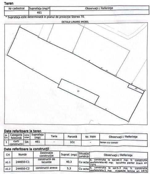 Teren cu dubla deschidere la Maior Bacila - zona Colentina