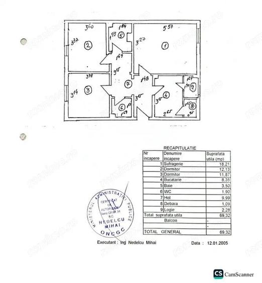 Apartament de Vanzare decomandat 3 cam 70 mp - 15