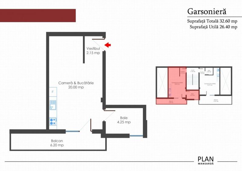 Garsoniera Mansarda | Vila Boutique P+2+M | Apusului | OFERTA LIMITATA - 2