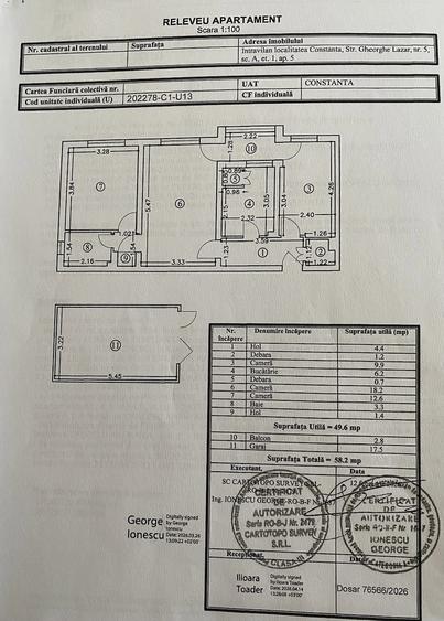 Apartament cu 3 camere semidecomandat în Ultracentral