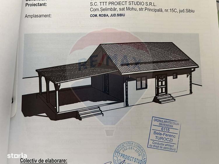 Casă cu 2 camere cu Teren 529 Mp în Roșia