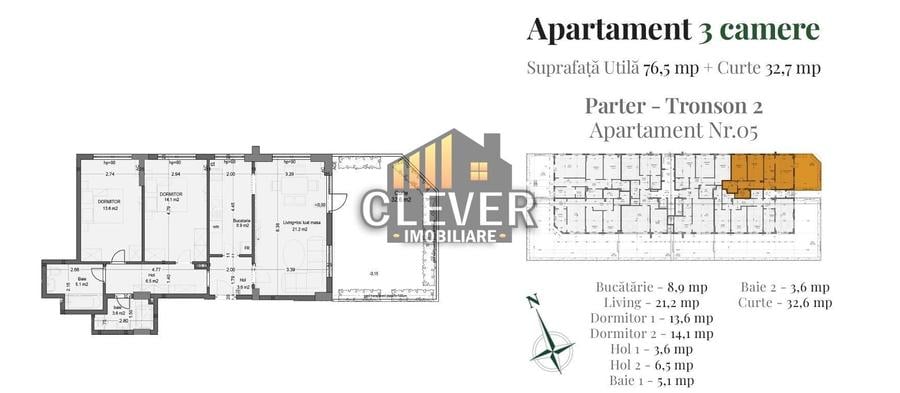 Apartament 3 Camere cu Curte Privată | Metrou Nicolae Teclu - 6