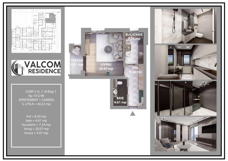 Valcom Residence Bartolomeu, Garsoniera, terasa 4.01, Comision 0% - 5