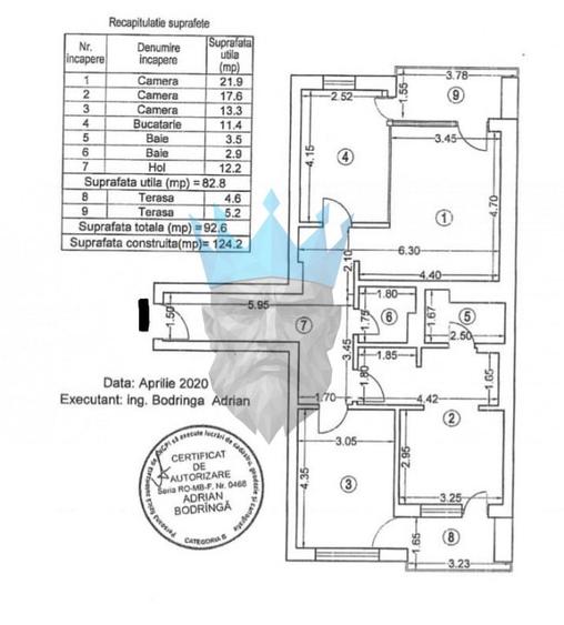 Apartament cu 3 camere decomandat, mobilat în Pipera