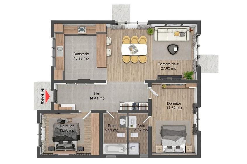 Casă Individuală de &Icirc;nchiriat, &Icirc;ncălzire &icirc;n Pardoseală, Teren 400 mp - 23