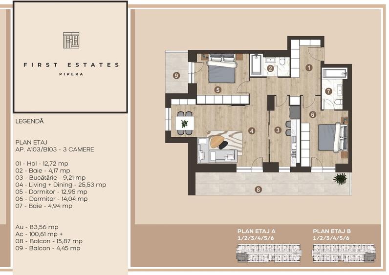 Apartament  3 camere First Estates Pipera - 3