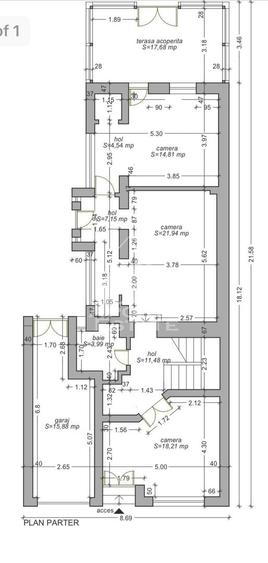 Casa individuala, 6 camere, 3 bai, garaj,acces auto, teren de 411 - 22