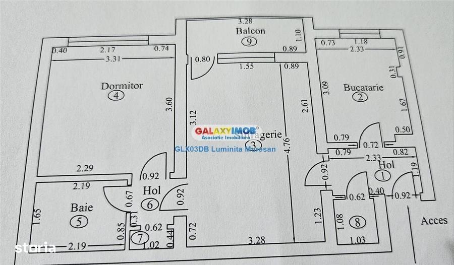 Apartament cu 2 camere semidecomandat în Aleea Trandafirilor