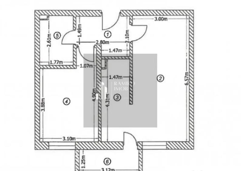 Apartament cu 2 camere decomandat, mobilat în Metalurgiei