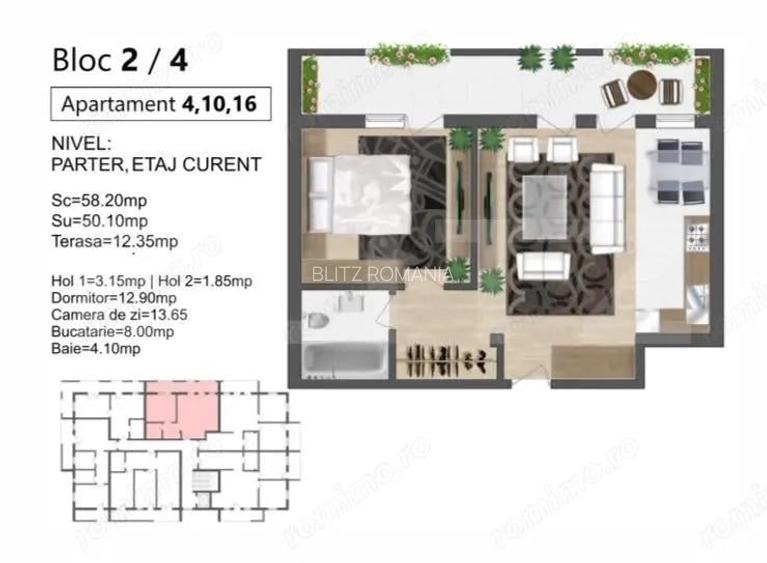 Apartament 2 camere in bloc nou finalizare primavara 2026