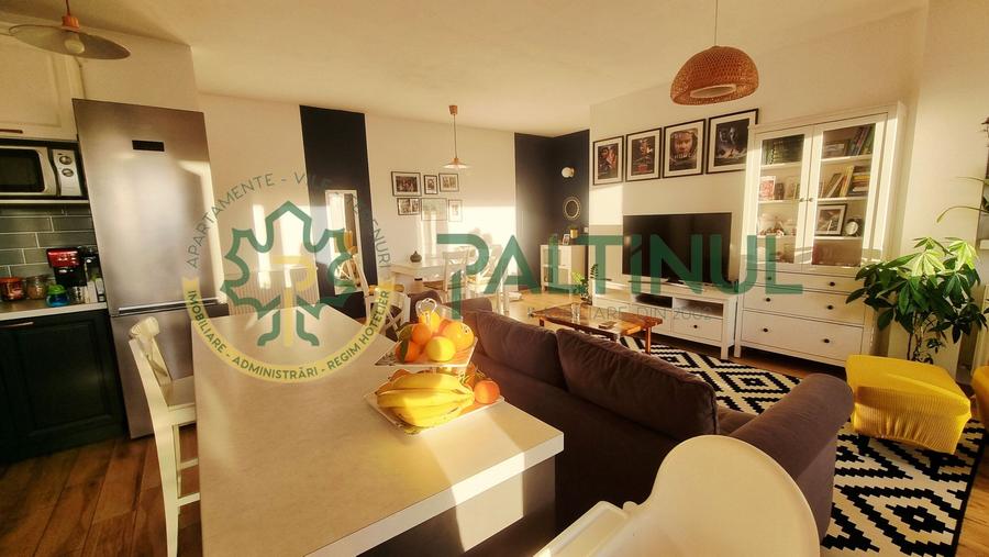 Apartament 3 camere de vânzare – etaj 3, mobilat, terasă cu priveliște – Cartier - 3