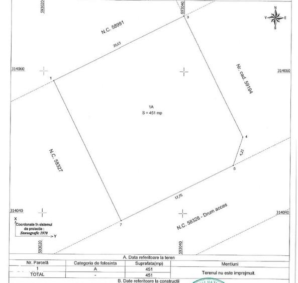 Lot 451mp Intravilan zona Sf.Ana - Berceni | utilitati: curent | #UG3E - 1