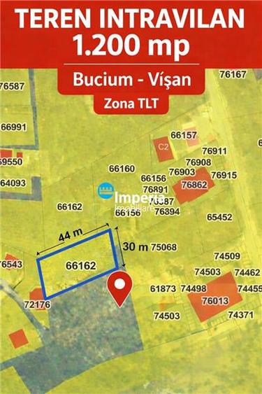 Teren intravilan 1.200 mp Bucium – Visan, aproape de strada principala - 1