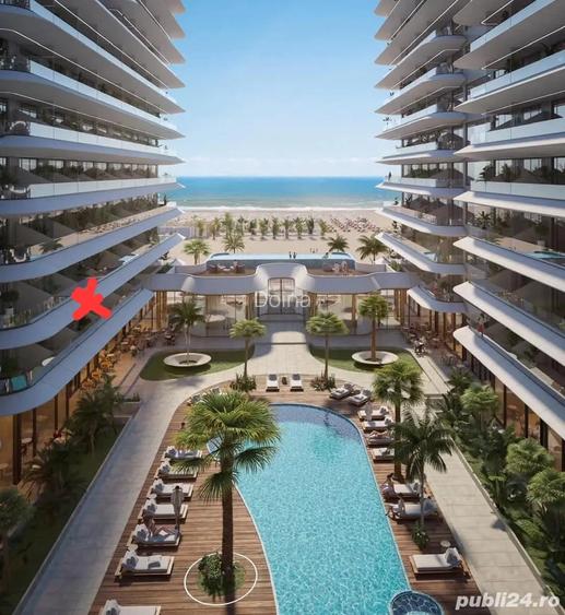 Studio Lux cu parcare vedere frontal mare Mamaia nord