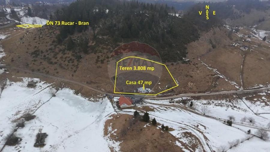 Teren 3808mp+Casa Fundata, Bra?ov - Cheile Gradi?tei - Drum asfaltat - 3