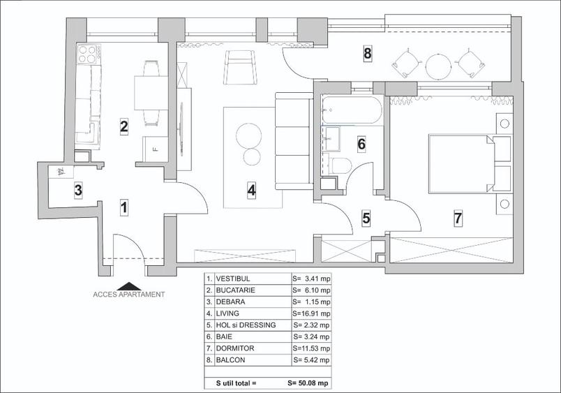 Apartament 2 camere, complet renovat si mobilat, Militari Veteranilor - 13